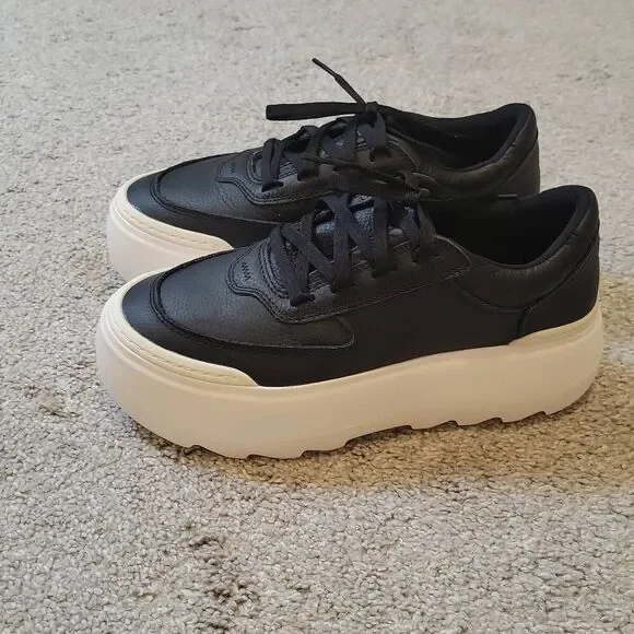 UGG Marin Mega Lace Black/White Platform Sneakers Size 9.5 - Picture 3 of 8